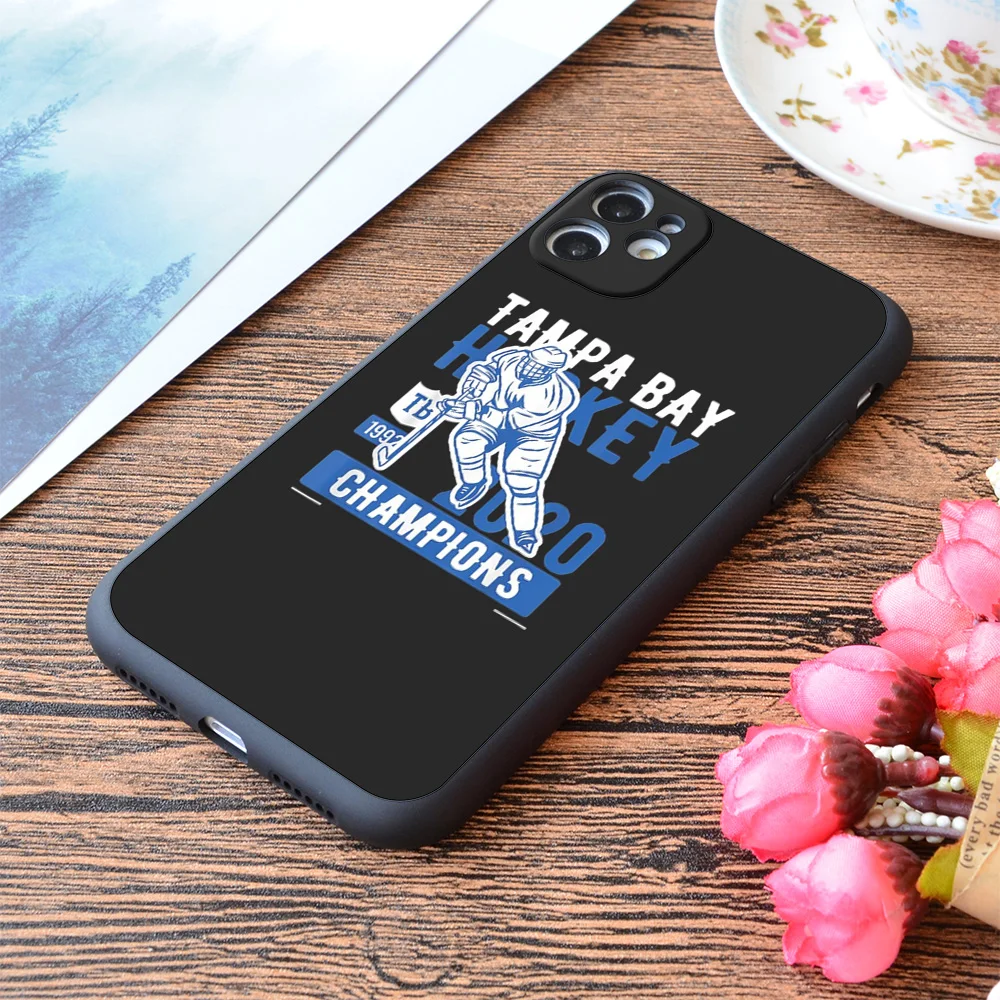 

For iPhone Tampa Bay Cup Hockey Winners 2020 Shirt Lightning Print Soft Matt Apple iPhone Case