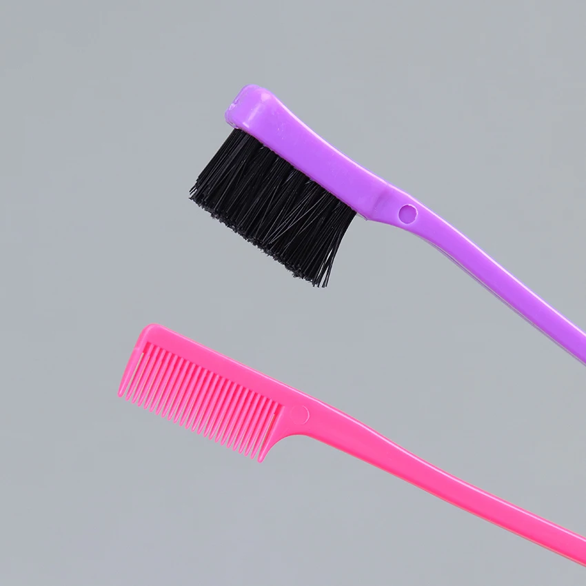 1PC Multicolor Double Sided Edge Control Hair Comb Styling Eyebrow Combing Brush Hairdressing Beauty Tools | Красота и здоровье