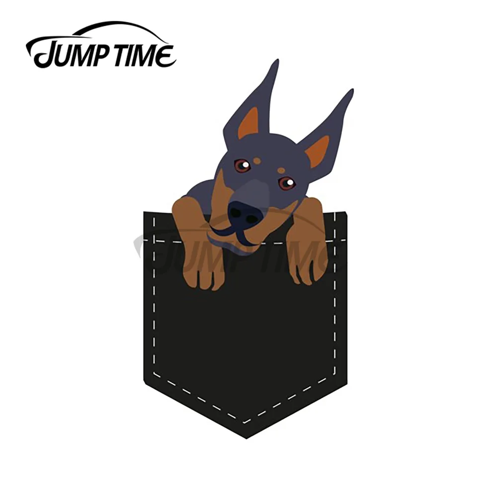 

JumpTime 13x10,2 см для doberman в кармане забавные автомобильные наклейки Солнцезащитный водонепроницаемый автомобильный бампер на окна защита двер...