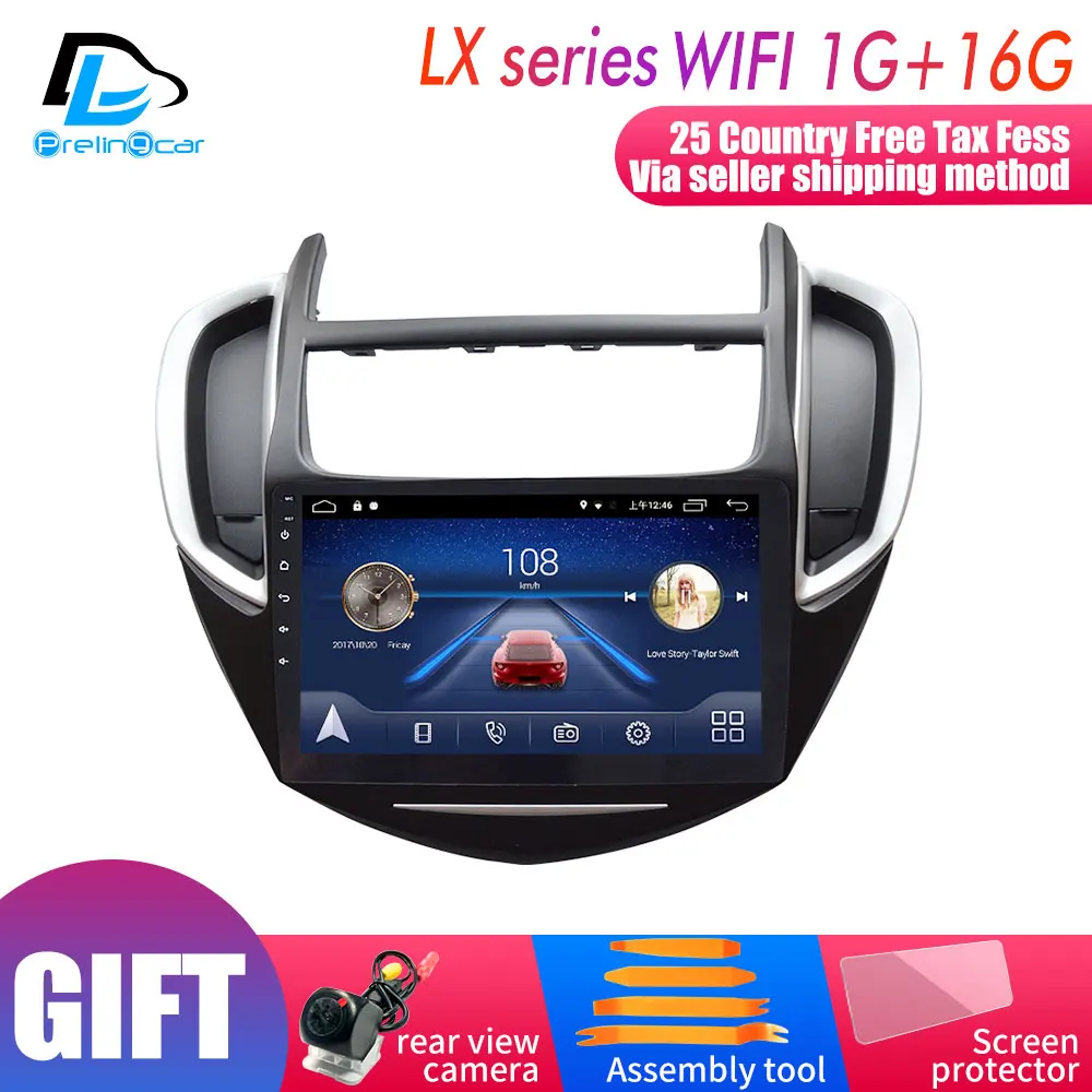 LX player 1G16G 4G Lte Android 9,0 Автомобильный мультимедийный навигатор gps DVD плеер для Chevrolet Trax трекер 15 16 17 18 лет ips экран радио - Цвет: LX player 1G16G
