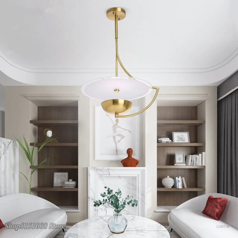 Подвесной светильник в стиле пост модерн латунь скандинавский медный