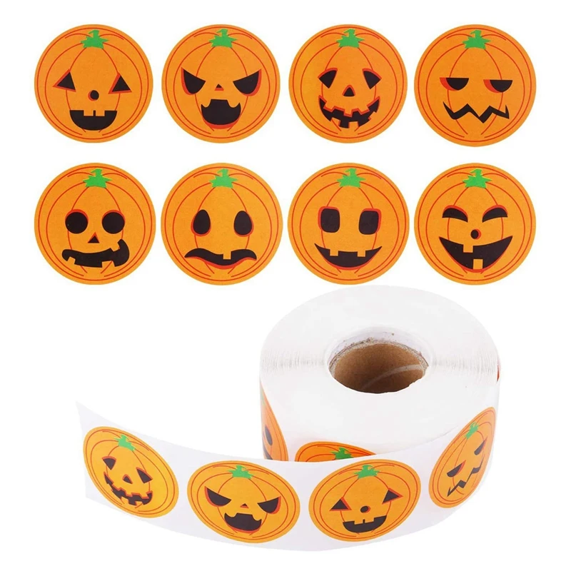 

500PCS 3.8 Cm Halloween Children's Toy Thank You Decoration Sticker Label, Used For Gift Wrapping Paper, Envelopes
