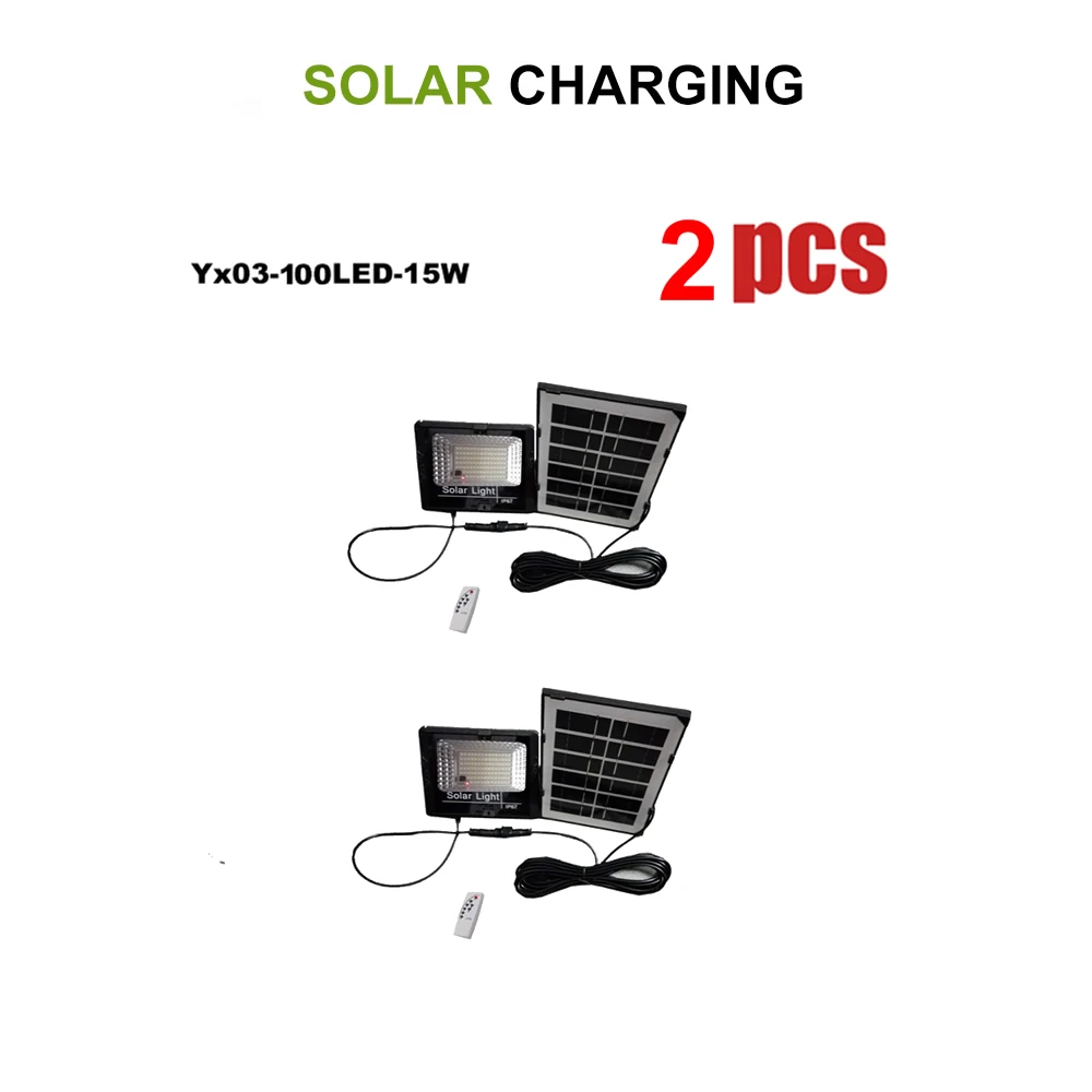 

2pcs solar light lamp floodlight LEDs Garden Panel Power Outdoor Waterproof Separate Street Path Security Wall Lamp indoor remot