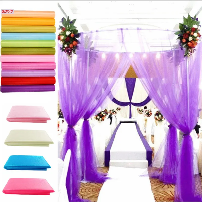 Свадебное украшение 48 см x 10 м свадебная нить тюль рулон прозрачная органза ткань