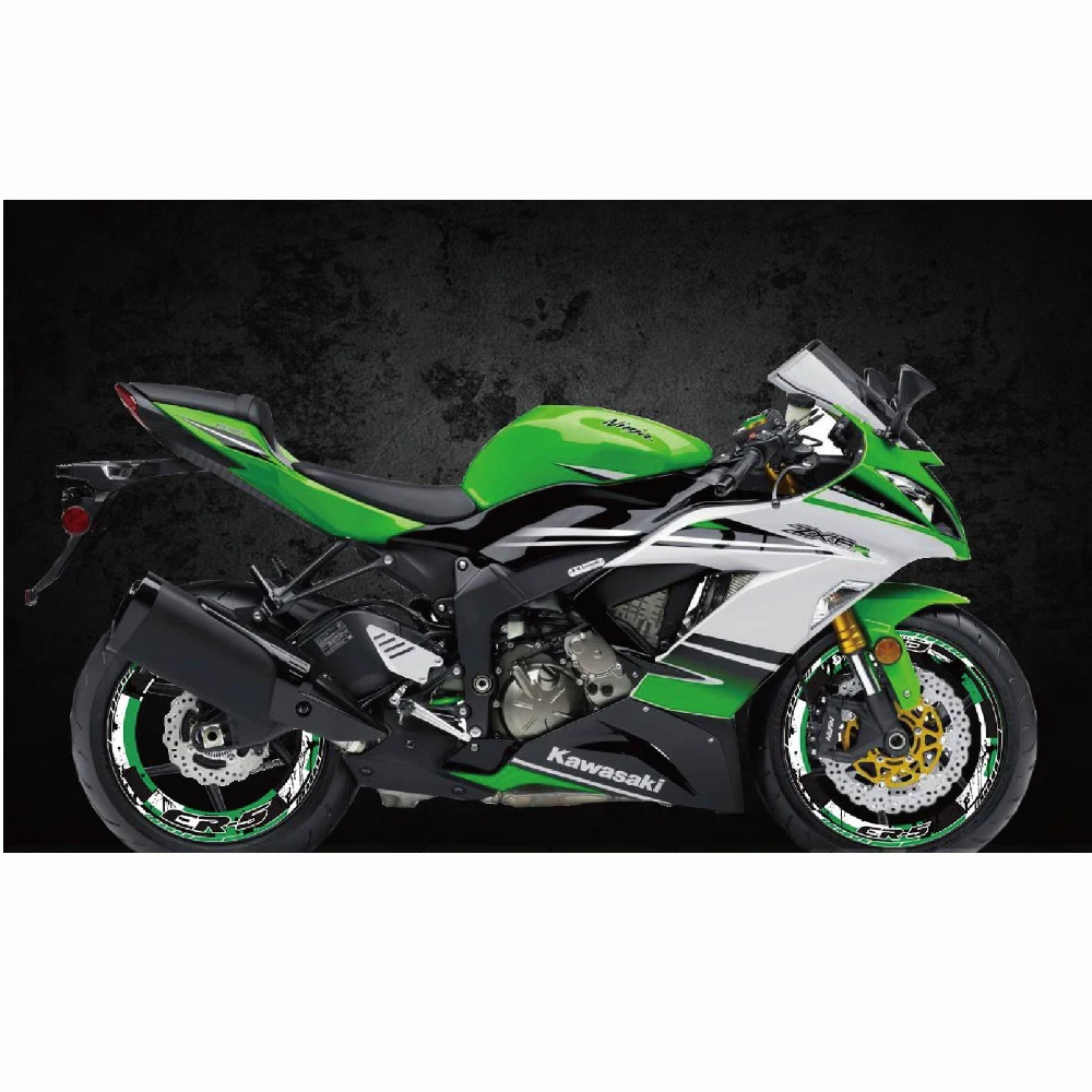 

For KAWASAKI ER-5 ER5 LOGO Motorcycle Sticker Full Tires Covering Inner Outer Rim Thick Side Stripe Wheel Decals Stickers