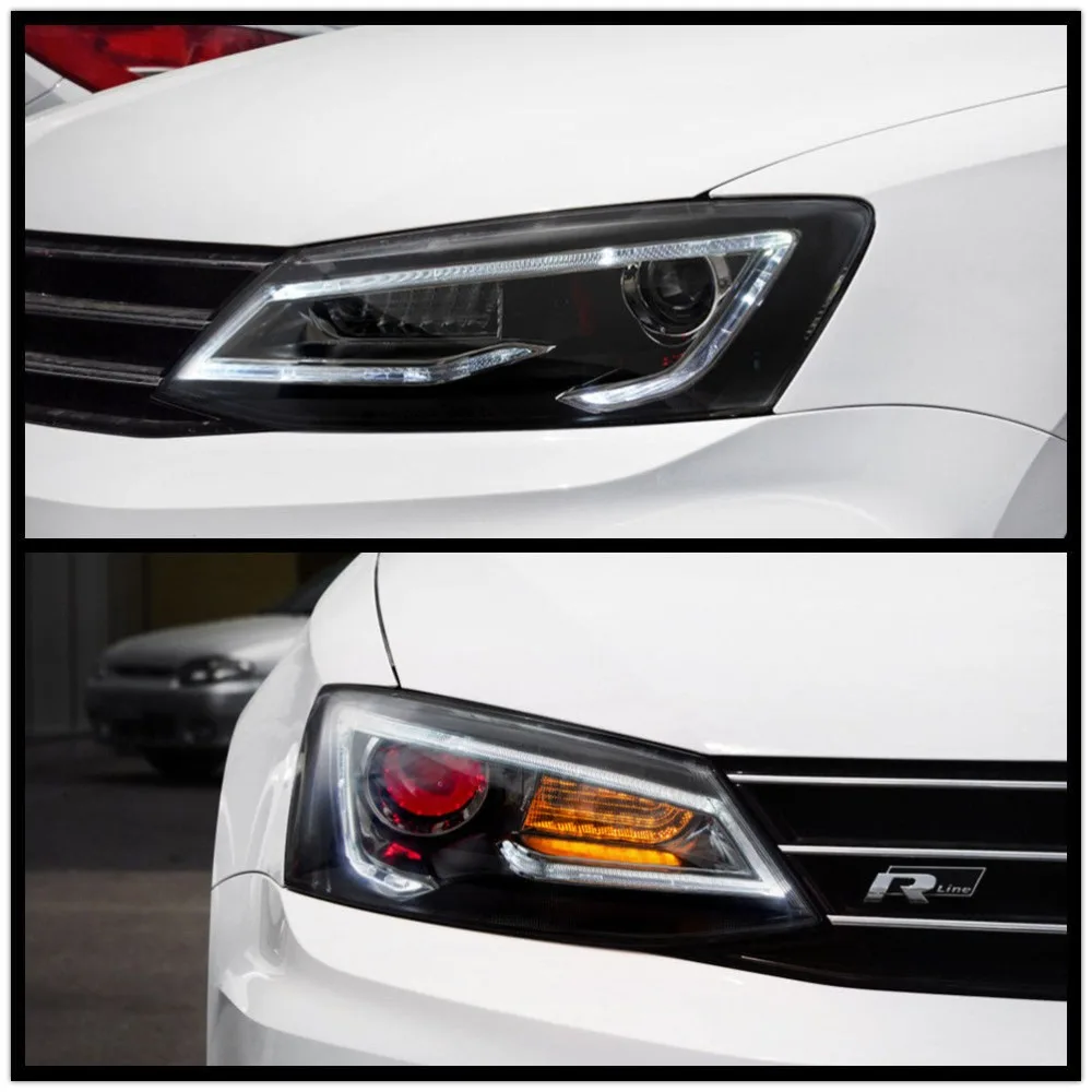 Светодиодный проектор Devil Eye Ксеноновые фары для Volkswagen Sagitar Jetta MK6 2012 ~ 2017 головная