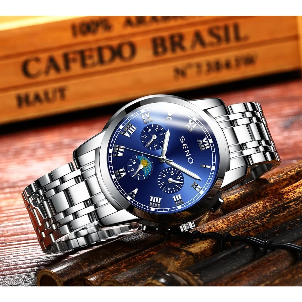 

Men's new quartz electronic watch waterproof calendar luminous steel wrist watch Men's clock Relogio Masculino unique watches
