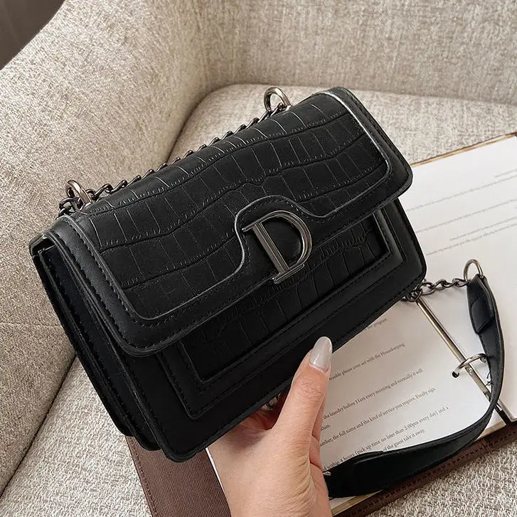 

Crossbody Bag Women Handbag Shoulder Bag Female Designer Purse Chain Women Bag Fashion 2021 New PU Leather Crocodile Pattern