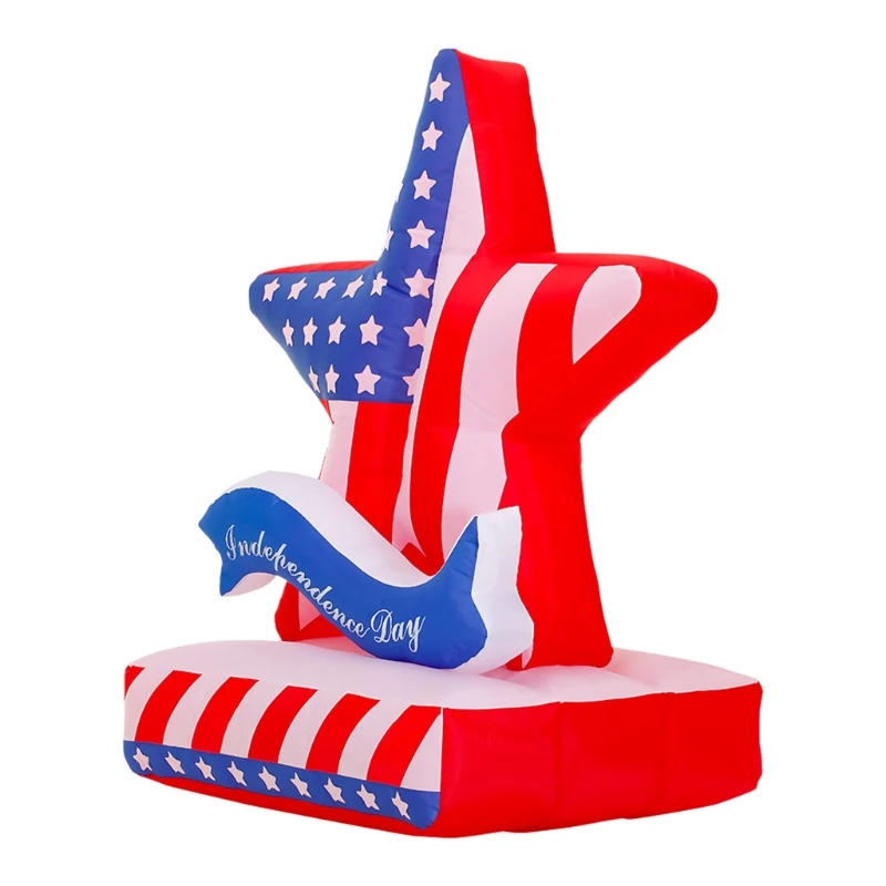 

2021 New Patriotic Independence Day 4th of July Inflatable American Flag Stars LED Blow Up Lighted Indoor Outdoor Holiday Art