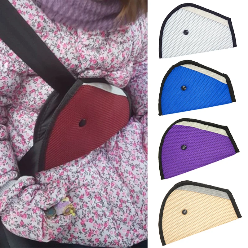 

Car Kids Triangle Seat Belt Adjuster Breathabl Neck Protection Shoulder Harness Universal Auto Baby Kids Safety Belt Cover