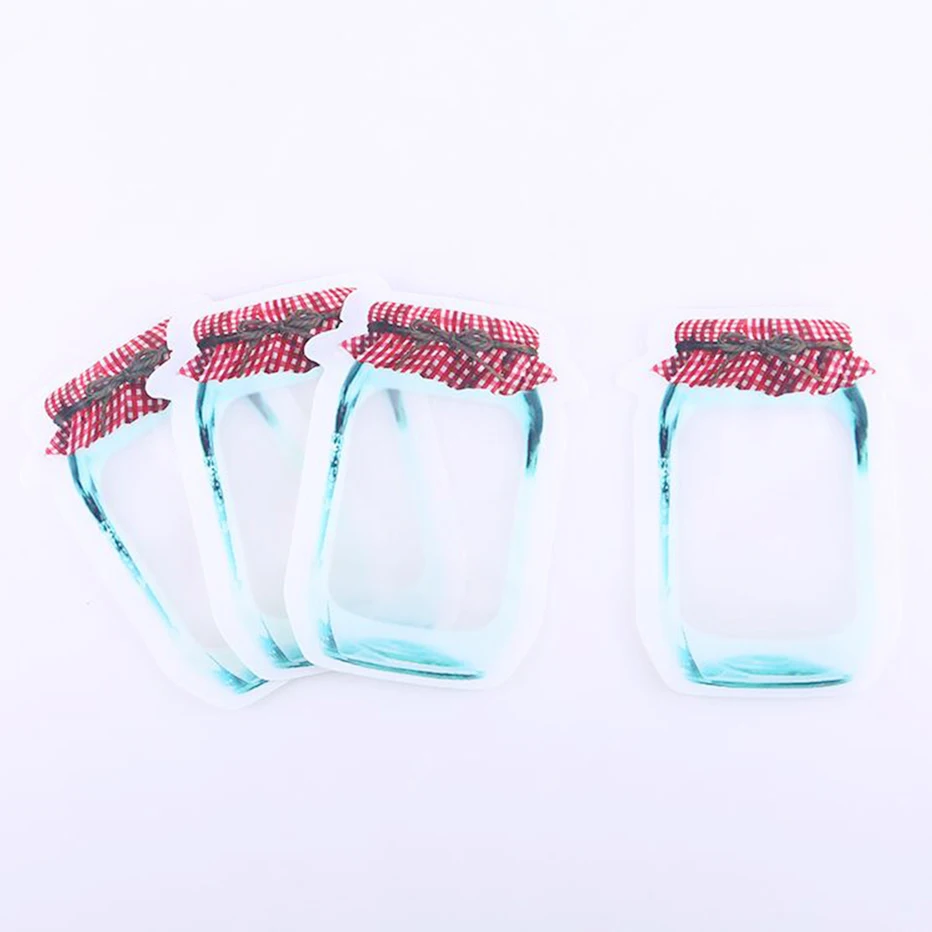 Прозрачные герметичные пакеты для хранения пищевых продуктов 5 шт. в форме банок