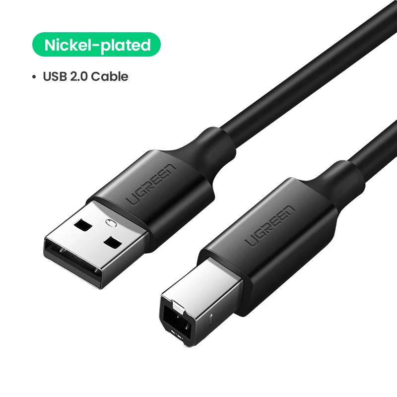 Ugreen USB кабель USB для принтера Тип B папа-папа USB 3,0 2,0 кабель для Canon Epson hp ZJiang принтер этикеток ЦАП USB принтер - Цвет: Nickel USB 2.0