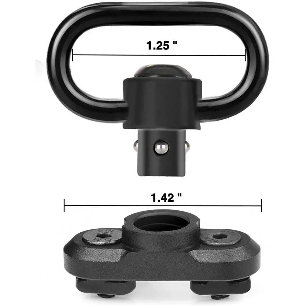 

2* Tactical M-LOK QD Sling Swivel Hunting Mount Adapter Attachment for Quick Release MLok HandGuard Picatinny Rail Gun Accessory