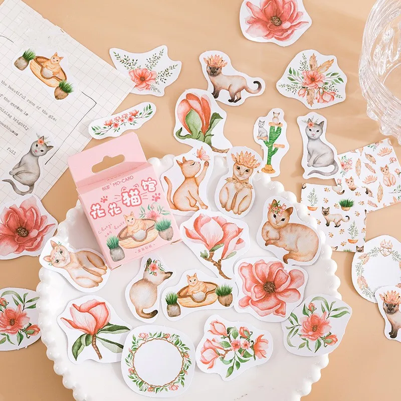 

10 упак./лот Kawaii Cat Boxed наклейки из бумаги васи Creative DIY скрапбукинг бумага дневник планировщик свадебный альбом Запаянные украшения