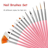 professional nail art brushes set for uv gel acrylic design gel liner polish gradient painting pen manicure nails tips tools kit