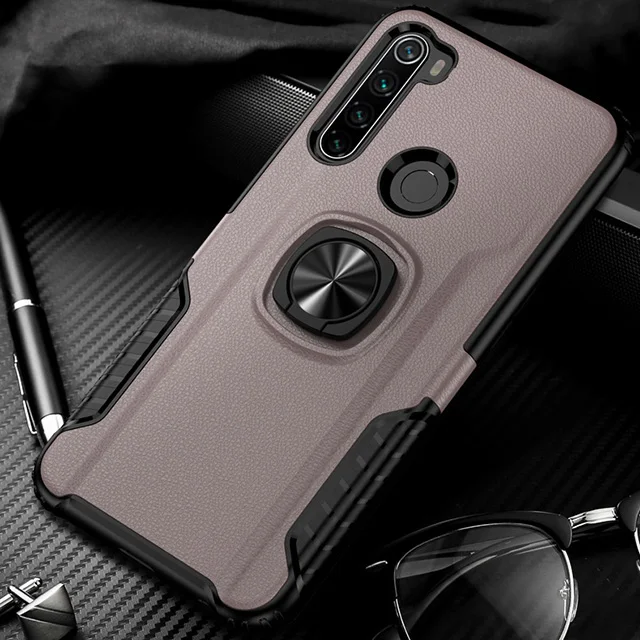 Ikrsses для Xiaomi Redmi Note 8 Pro Чехол автомобильный держатель Магнитный кронштейн Стенд чехол с кольцом для пальца для Redmi Note 7 анти-осенний чехол - Цвет: Pink
