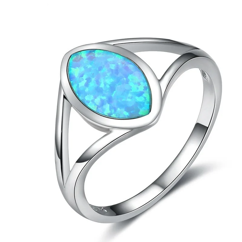 

Exquisite Oval Blue Rings Women Marriage Engagement Rings