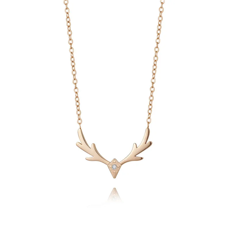 

2021 trend Necklace for women Titanium Steel Clavicle Chain One Deer You rose gold romantic for visit party