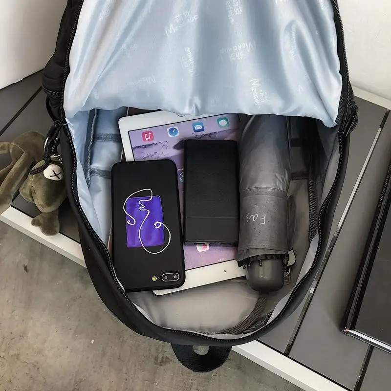 

2020 New Solid Color multi-pocket waterproof nylon Women Backpack Teenagers Girls School Bag Preppy Style Cute girl Book Mochila