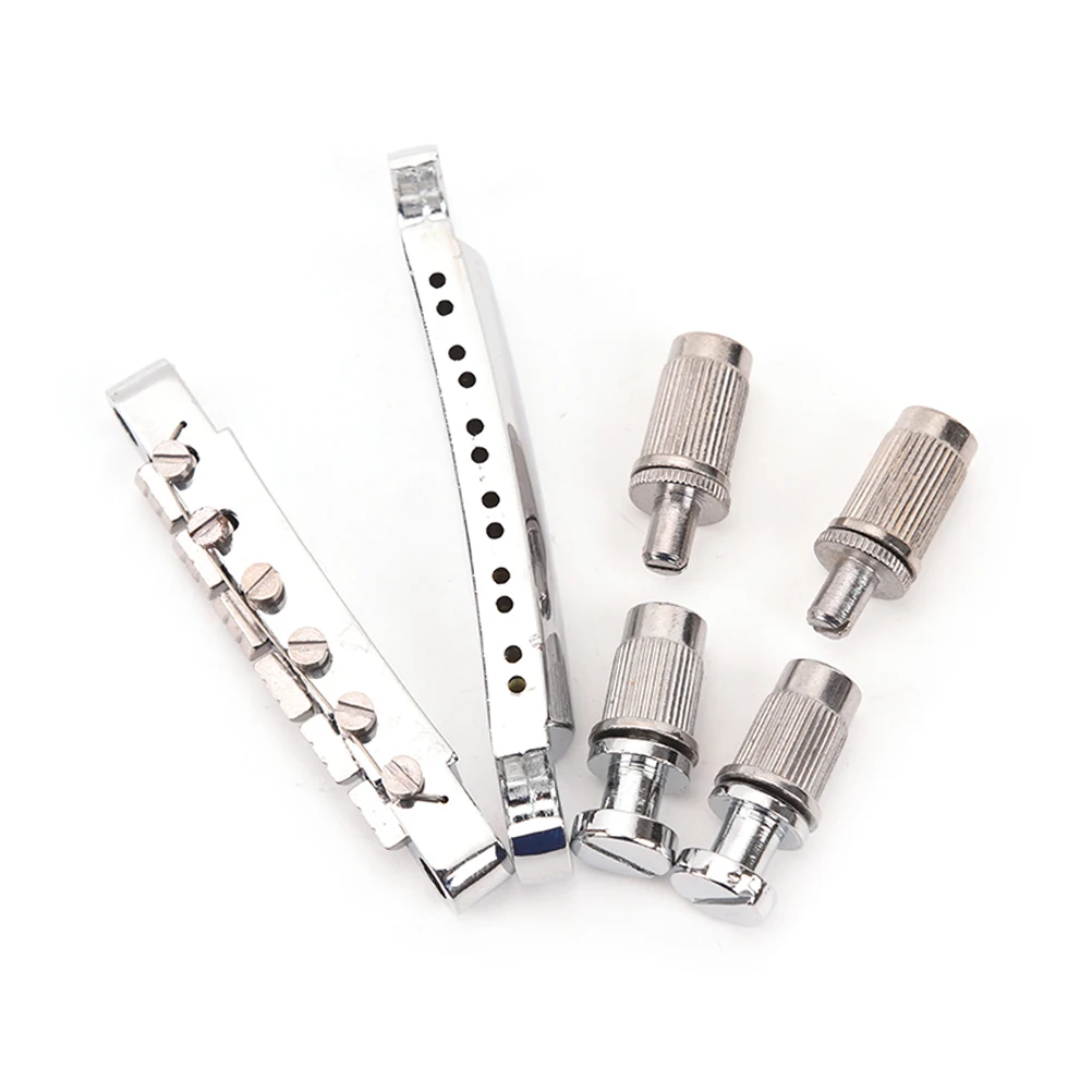 Набор 12 струнных мелодий-O-Matic Tailpiece &amp Bridge для электрогитары-Серебристый | Спорт и