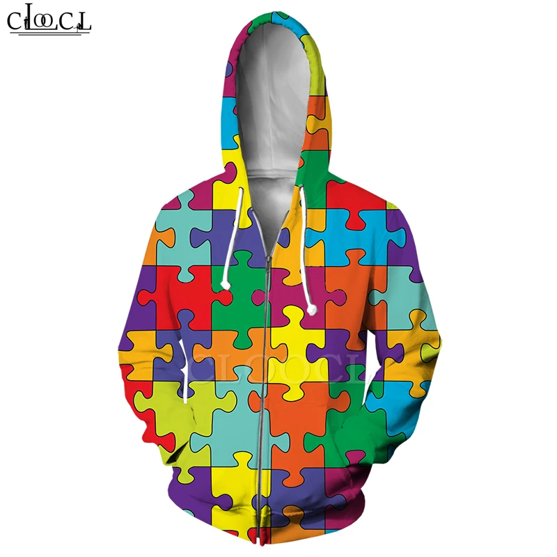 Футболка с 3D принтом аутизма костюм брюками для бега Детская толстовка пазлами в