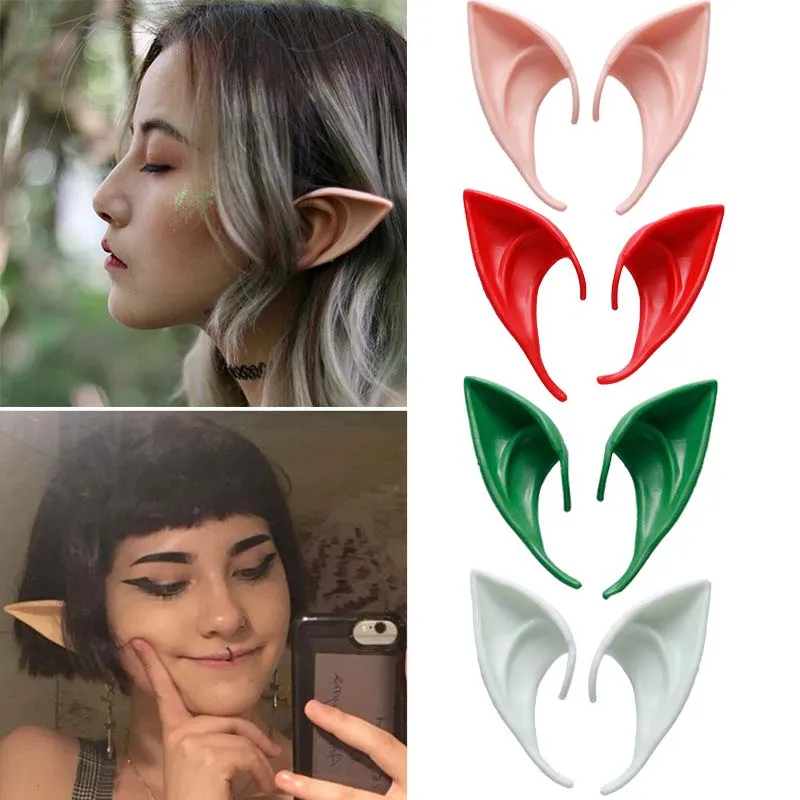 

1 пара Хэллоуин, латексные уши эльфа, Мягкие латексные уши, имитация платья, реквизит для косплея, Хэллоуин, Рождественская вечеринка, украше...