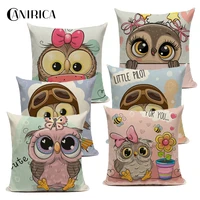 canirica owl cushion cover sofa pillow cover home decor cartoon decorative pillows for living room housse de coussin custom