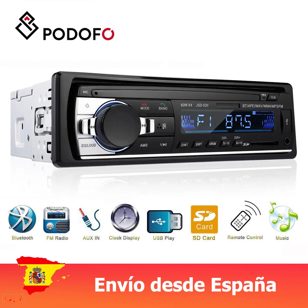 Автомагнитола Podofo 1 din цифровой Bluetooth аудио музыкальный стерео MP3-плеер