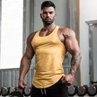 Майка для тренажерного зала для мужчин, бодибилдинг, фитнес, хлопковая рубашка без рукавов, одежда для тренировок, Мужская Летняя Повседневная однотонная майка Стрингер