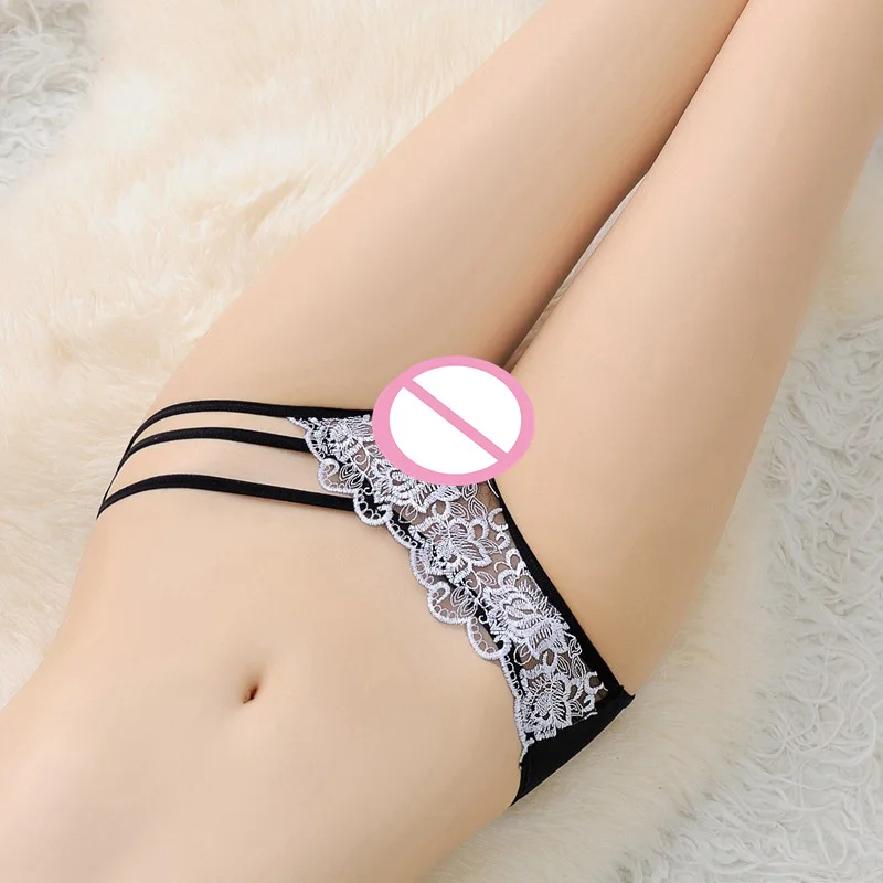 

Women's Sexy lingerie Thongs G-string Underwear Panties Briefs Ladies T-back Mesh low waist transparent lace embroidered briefs