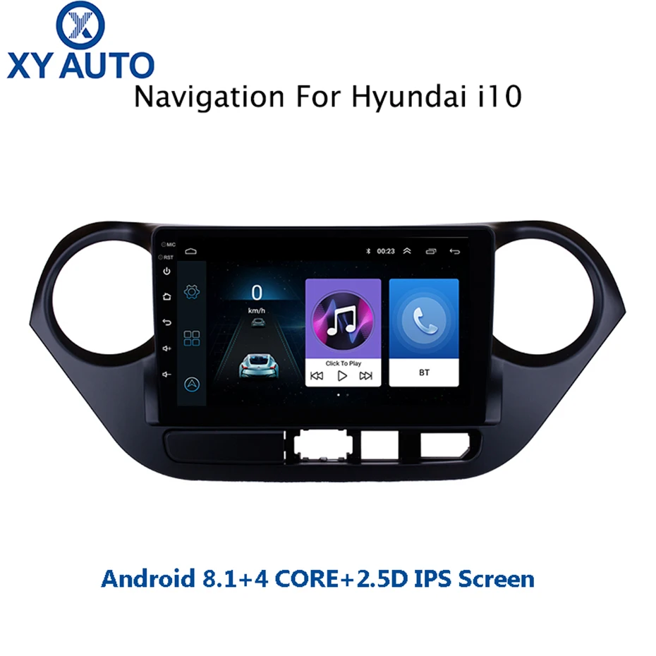 9 дюймов 2.5D IPS Закаленное HD Мульти сенсорный экран Android 8 1 NAVI для Hyundai i10 2013 2016 с Bluetooth