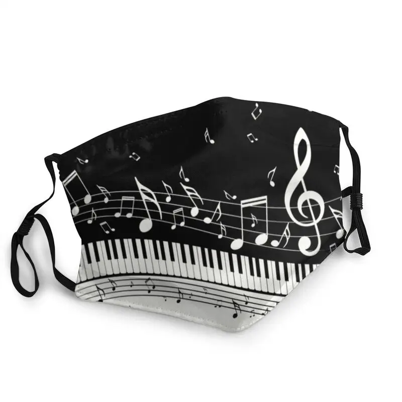 

Fashion Piano And Music Note Mask Anti Dust Adjustable Face Mask Protection Cover Unisex Adult Respirator Mouth Muffle
