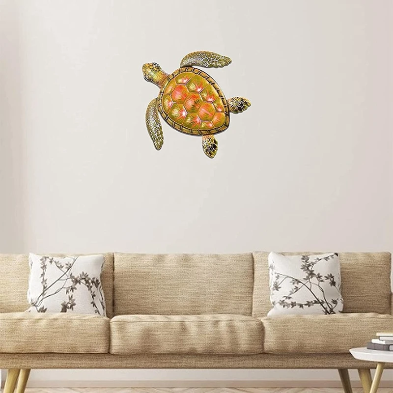 Садовые статуи морская черепаха настенное искусство металлическая настенная