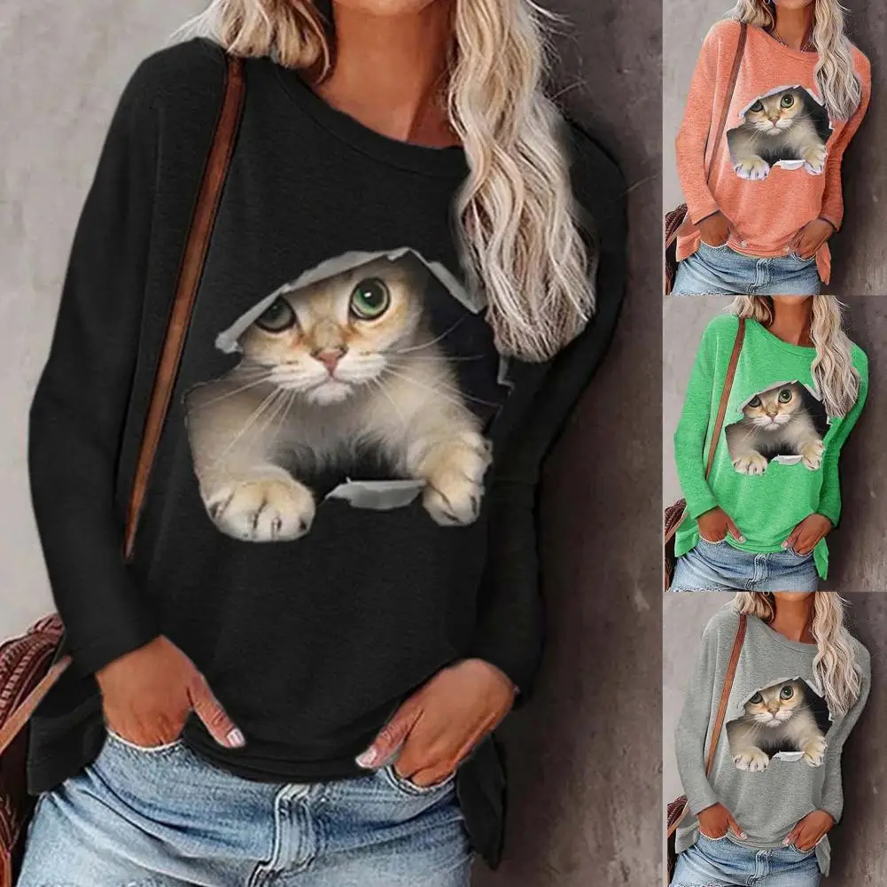 

Женская Осенняя рубашка с длинным рукавом и круглым вырезом