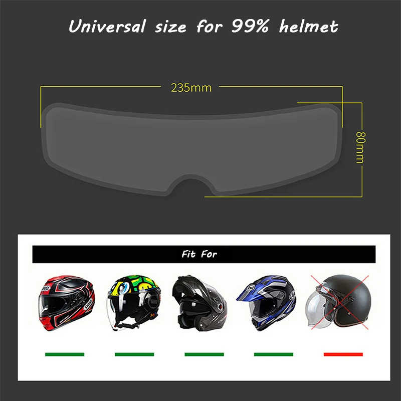 Universal Motorcycle Accessories Helmet Anti-rain Anti-fog Film Racing Electric Car Half-helmet Lens Patch | Автомобили и