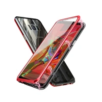 mobile phone case for samsung s20 s20plus s8 s8plus not10 double sided magnetic magnet king metal glass frame cover case eh