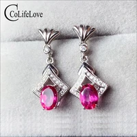 colife jewelry 925 silver dangler for daily wear 57mm natural pink drop earrings fashion gemstone eardrop gift for woman