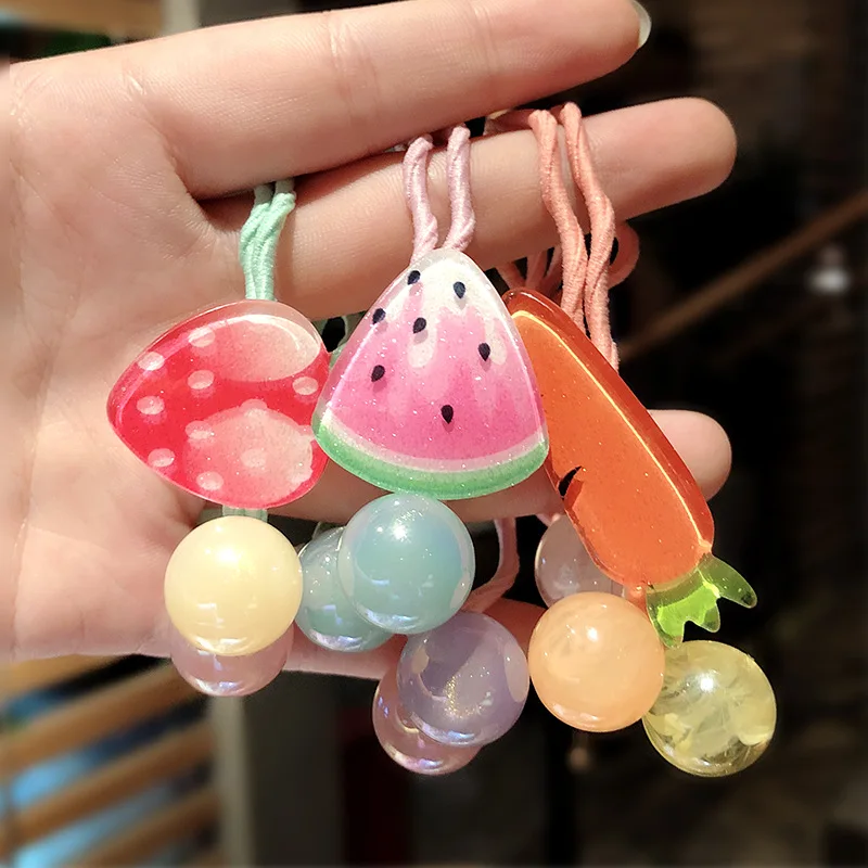 Милые резинки для волос с фруктами акриловая клубника искусственная двойная