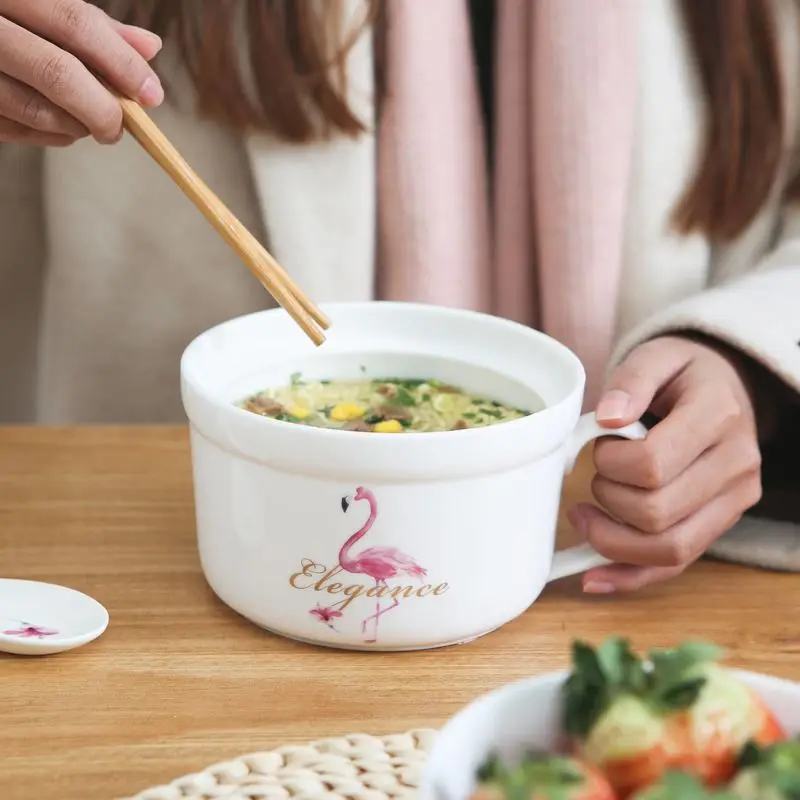 Большая суповая миска в японском стиле милая креативная мультяшная чашка для