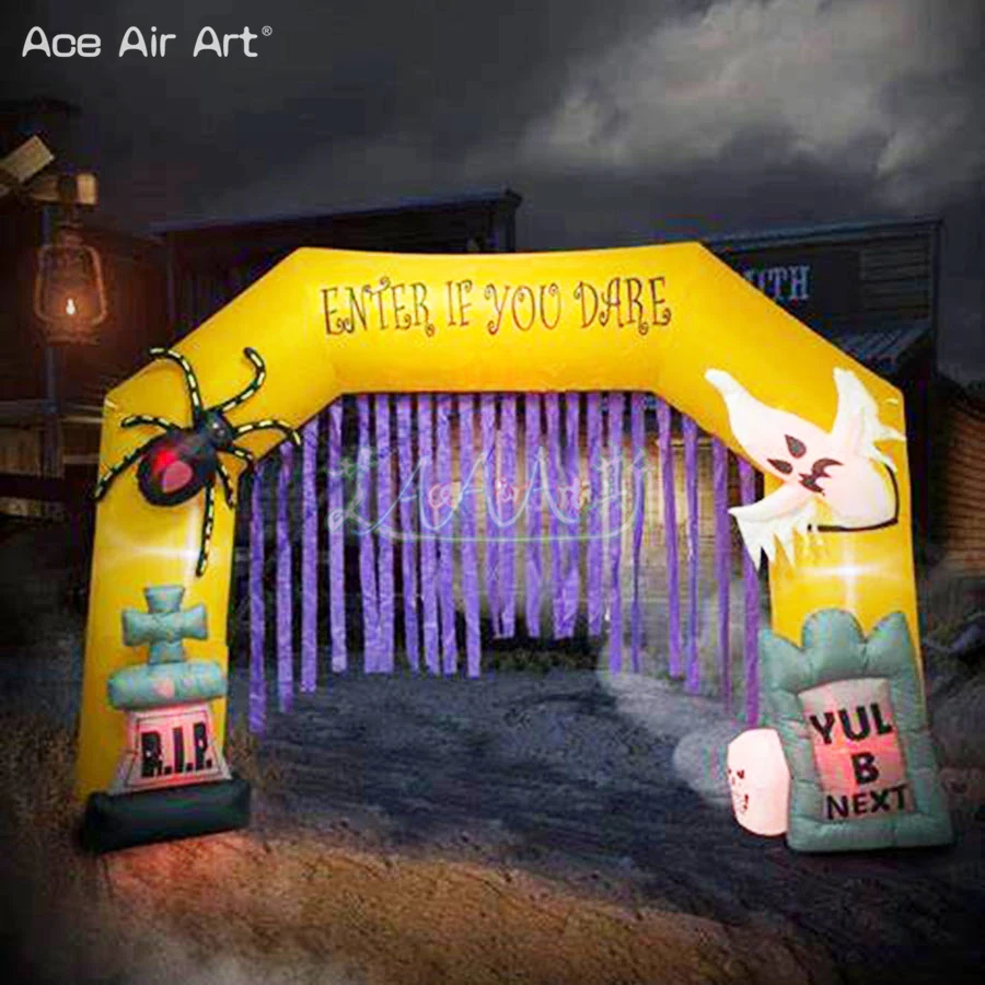 

Halloween Inflatable Arch With Rip Ghost And Spider Festival Entrance Archway Commercial And Home Decoration China Supply