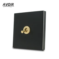 avoir wall brasstoggle switch electrical outlet black stainless steel panel 1 2 3 gang 2way retro light switch plugs for sockets