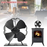 mini 5 blades heat powered stove fan for woodlog burnerfireplace eco friendly d0