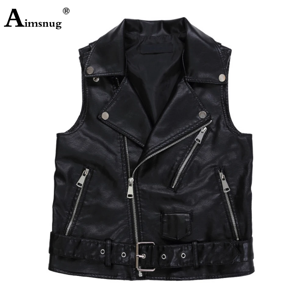 

Plus size 4xl Solid Black Autumn Winter Women Vest Coats 2020 new Sleeveless Ladies Waistcoat Slim Leather PU Female Streetwear
