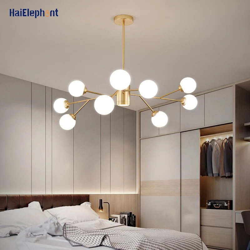 Креативные золотистые черные люстры лампы для гостиной спальни G9 светильники