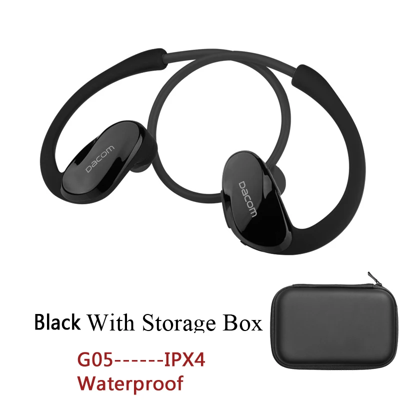 G05 Black Storage DACOM спортивные Bluetooth наушники беспроводные IPX7 водонепроницаемые наушники стерео бас гарнитура Hands-free с микрофоном для телефона - Цвет: G05 Black Storage