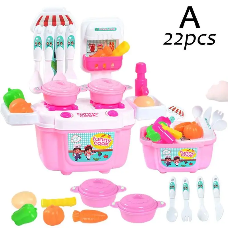 

1 Set Baby Mini Simulation Kitchen Plastic Pretend Children Play With Games Toys Kids Kitchen For Girls Food Toy Cooking U3M3