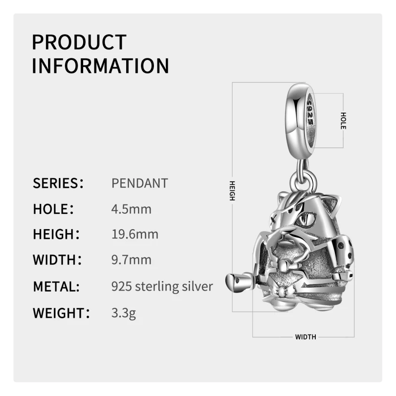 Подвеска-Шарм в виде кошки из серебра подходит для браслетов Pandora | Украшения и