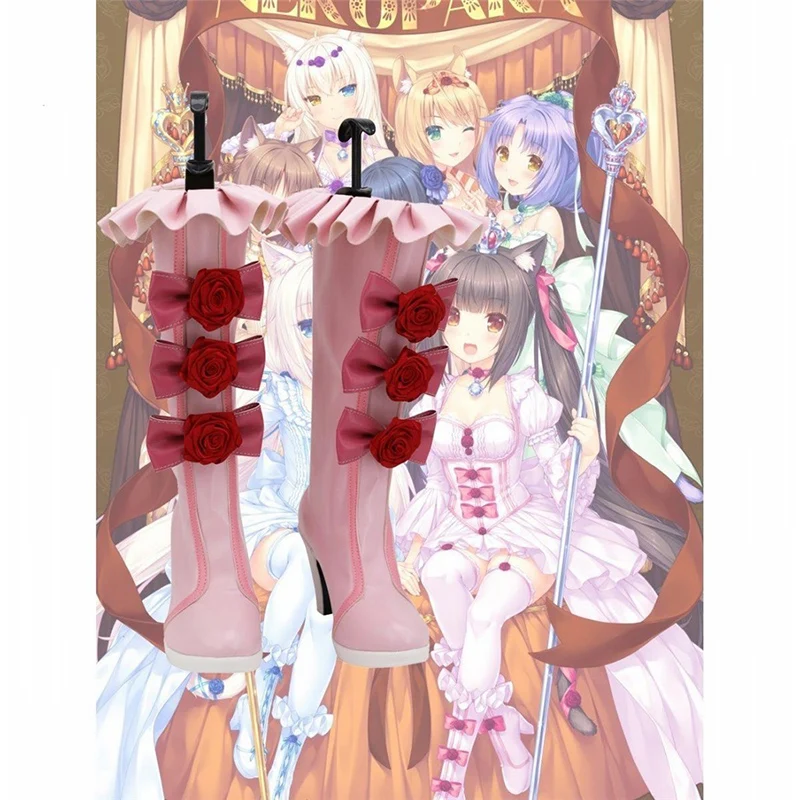 

NEKOPARA Nekomimi Paradise Chocola Anime Custom Made Cosplay High Heels Shoes Boots Halloween Carnival Party Accessories Adult