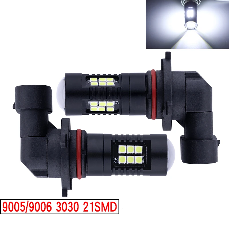 2 шт. 9005 9006 светодиодный фонарь лампы 21W1200LM 21SMD автомобиля ходовые огни 21 Вт 3030 чипы