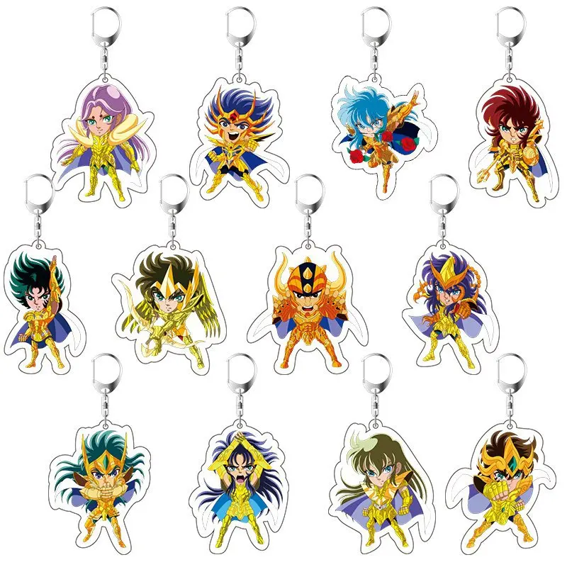 Аниме Saint Seiya брелок для ключей от машины модный мультяшный персонаж акриловые